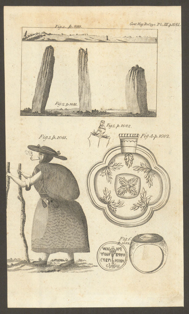 Devil’s Arrows menhirs, Harrogate, Yorkshire. Jenney Darney, Cumbria 1790